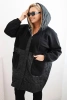 Women's quilted Plus Size hoodie with large pockets black