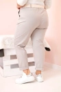 Women's Cotton Plus Size Trousers with Belt dark beige