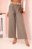 Damen-Leinenhose mit weitem Bein und Gürtel fango