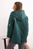 Women's quilted jacket with a hood dark green