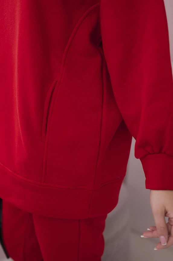 Zateplená súprava s kapucňou Červená