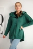 Insulated sweatshirt with longer back and pockets dark green