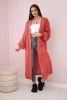 Sweater long cardigan dark pink