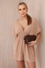 Ruffled waist jumpsuit Camel