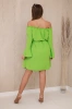 Dress tied at the waist with a drawstring bright green