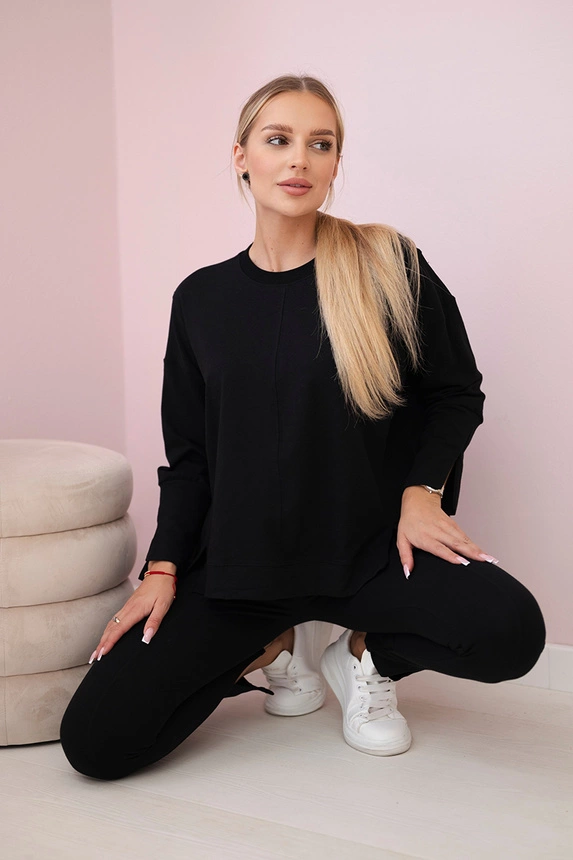 Komplektas su oversize palaidine juoda