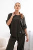 Cotton set blouse + trousers khaki