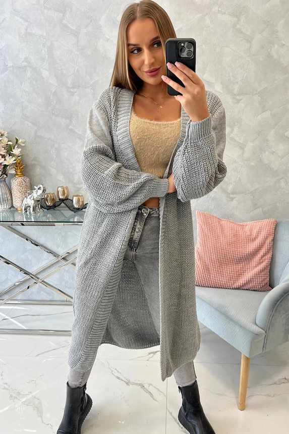 Sweater long cardigan dark gray