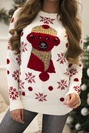 Weihnachtspulli mit ecrufarbenem Teddybär