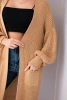 Sweter długi kardigan camelowy