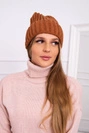 Čiapka s otočením nahor Magda K293 ťavej farby