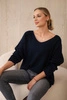 V-neck sweater navy blue