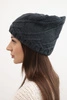Women's winter hat with decorative knit and classic design K372 gray