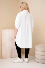 Dámská košile Plus Size z viskózy s květinovou výšivkou bílá