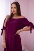 Dress tied on the sleeves plum