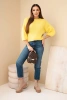 Women's mohair sweater with short sleeves yellow