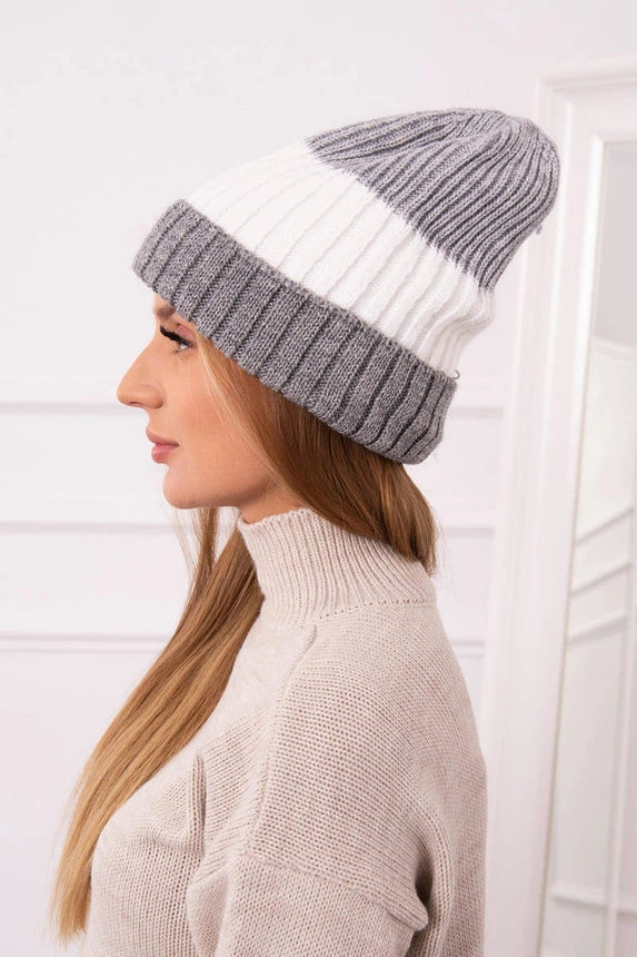 Cap with fleece Bojana K265 grey+white
