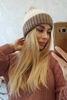 Fleecová čepice Bojana K265 tmavě béžová+ecru+světle béžová