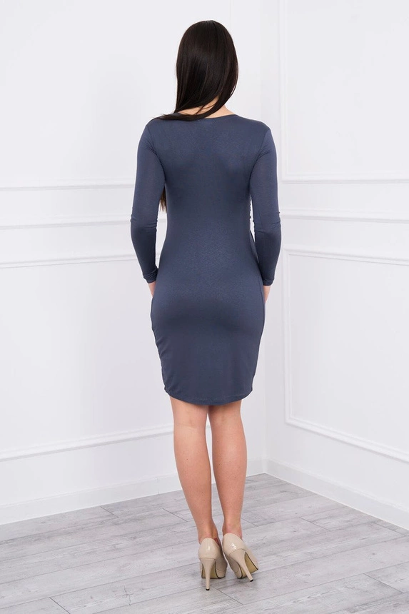 Tailliertes Kleid mit Büste in Graphit