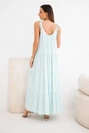 Women's viscose dress with tie straps mint
