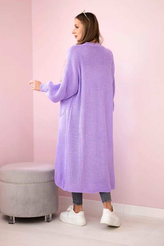 Pullover lange Strickjacke Helles Lila