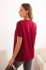 Women's cotton blouse in a classic cut maroon