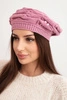 Women's winter hat with decorative braid and crystals K398 purple