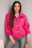 Damen Frühlingsjacke gesteppte mit Blumenmuster fuchsia