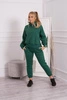 Insulated set with turtleneck and hood dark green