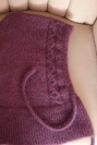 Women's hooded cap with ties and braid pattern purple