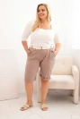 Damen Baumwoll-Shorts in Plus Size mit Gürtel fango