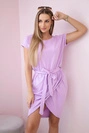Tied dress with an envelope-like bottom purple
