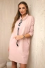 Dress with tie dark powdered pink