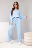 Women's set butter sweater with brooch and straight-leg pants blue