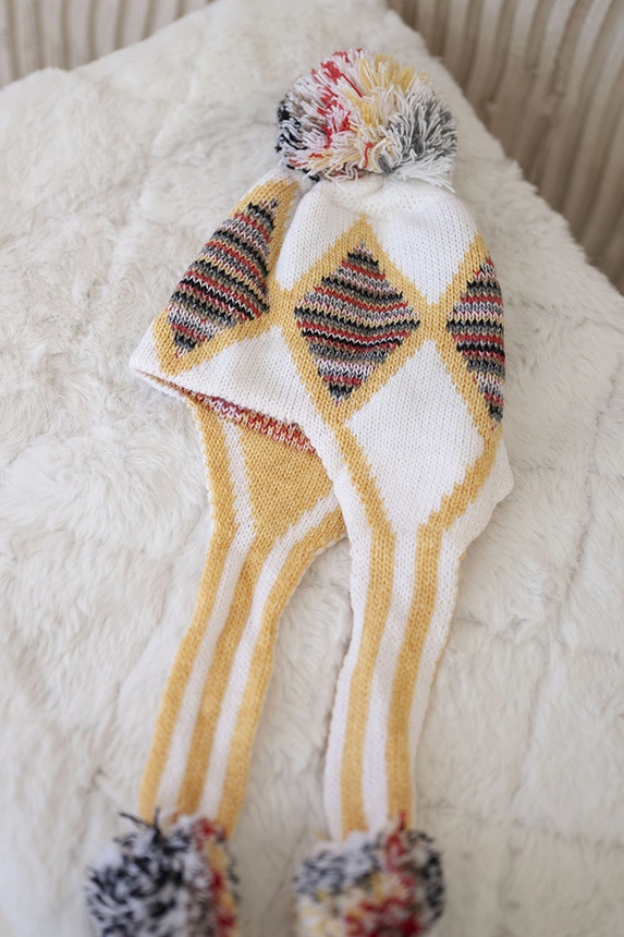 Moteriški ausinukai Eunika K322 white+yellow