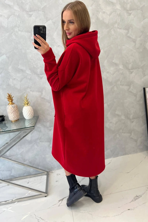 Isoliertes Kleid mit Kapuze rot
