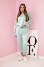 Set sweatshirt + pants buttery fabric dark mint