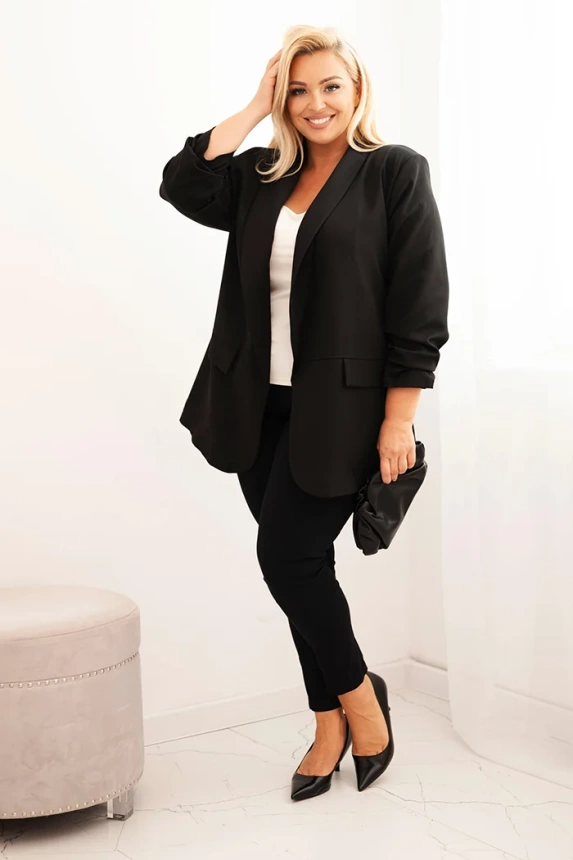 Elegante schwarze Damenjacke Plus Size