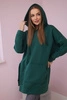 Insulated sweatshirt with slits on the sides dark green