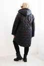 Women's winter quilted Plus Size jacket with a hood red