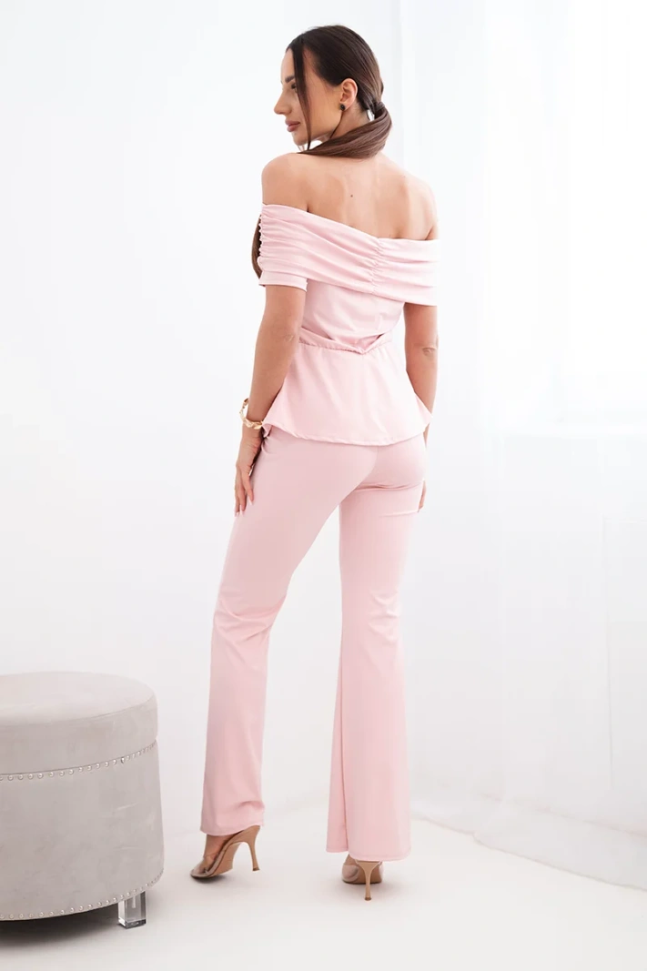 Damen-Baumwollset mit kurzärmligem Oberteil und Shorts gelb