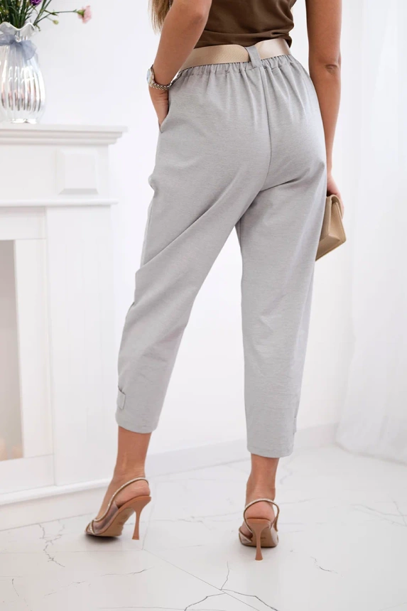 Summer Punto trousers with leg closure grey