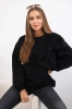 Insulated cotton sweatshirt with a large bow black