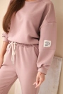 Viskose-Set Sweatshirt + Hose dunkelrosa