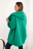 Women's insulated hoodie with an asymmetrical zipper green