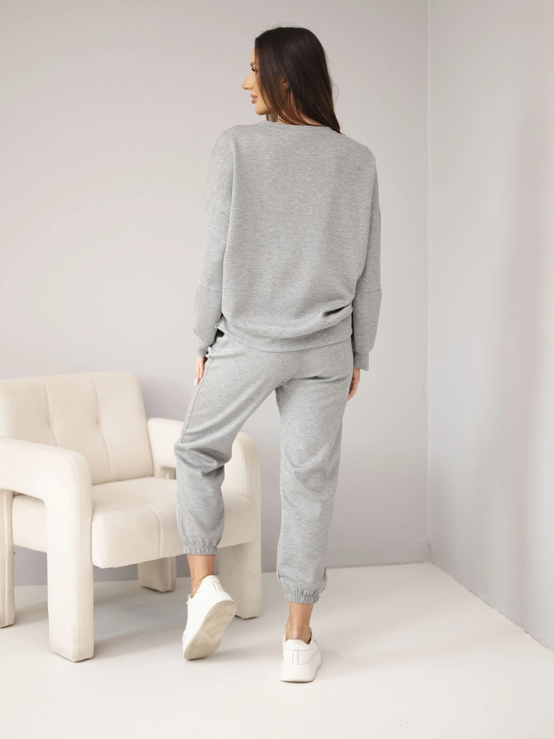 Set sweatshirt + pants buttery fabric grey
