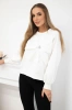 Sweatshirt mit dekorativer Blume ecru