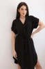 Sukienka z wiskozy wiązana w talii czarna