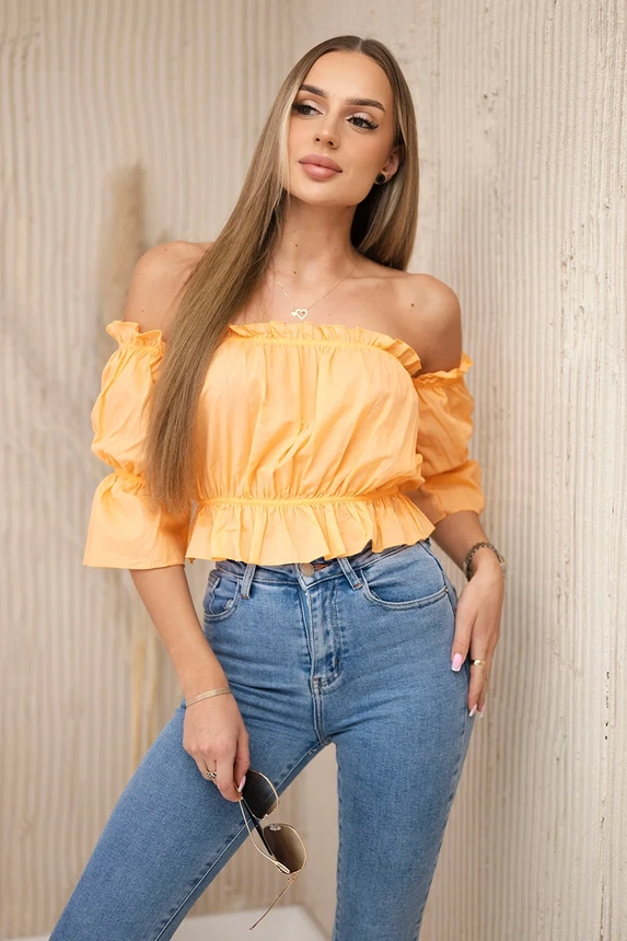 Off-the-shoulder blouse peach