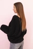 Loose-fit women's mohair sweater with a V-neck black